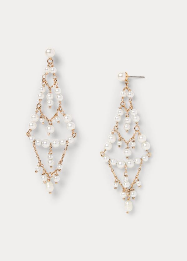 Women's Ralph Lauren Pearl Chandelier Earrings | 957643VKP